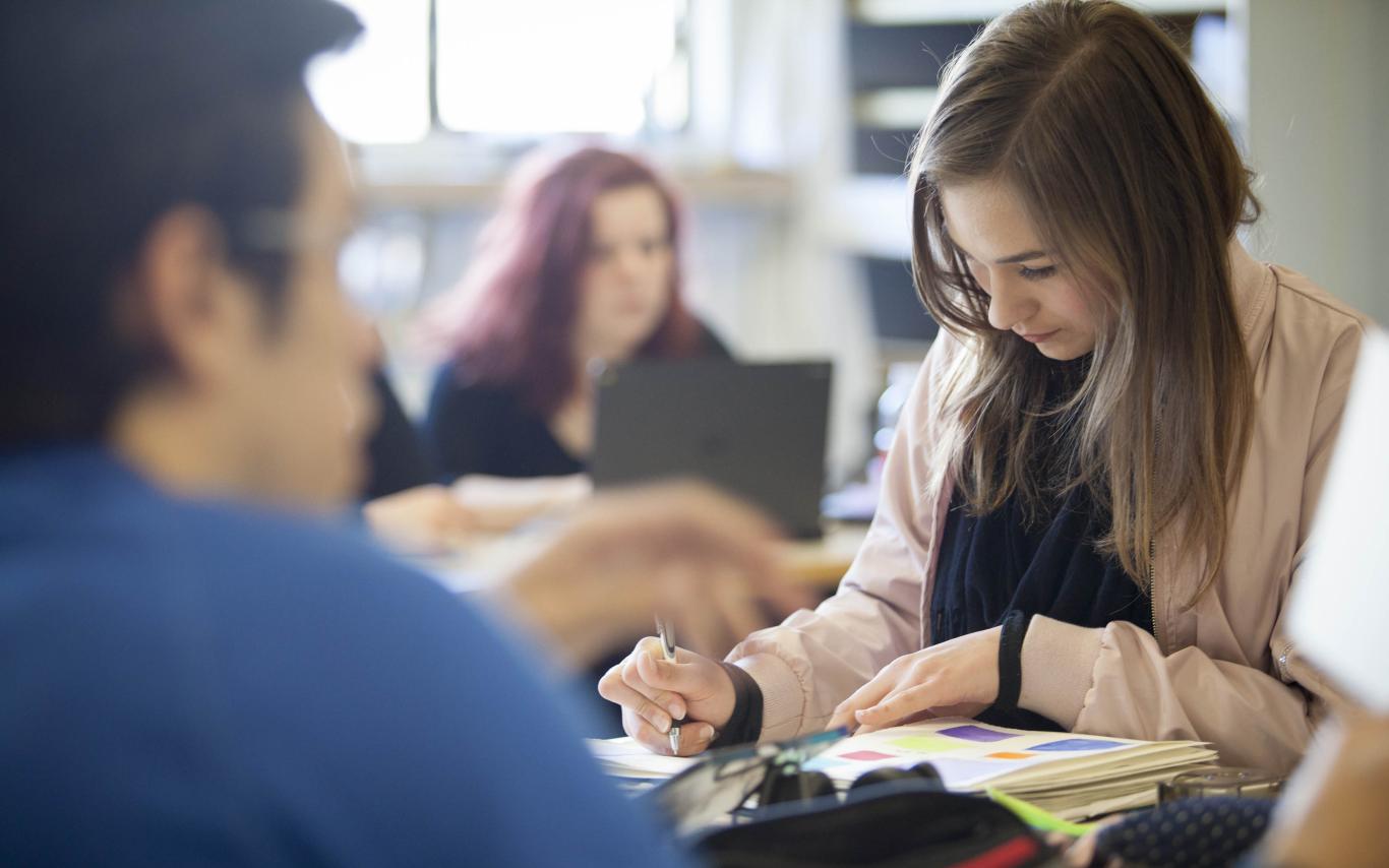 Students of the Adult High School (ABE) program in class