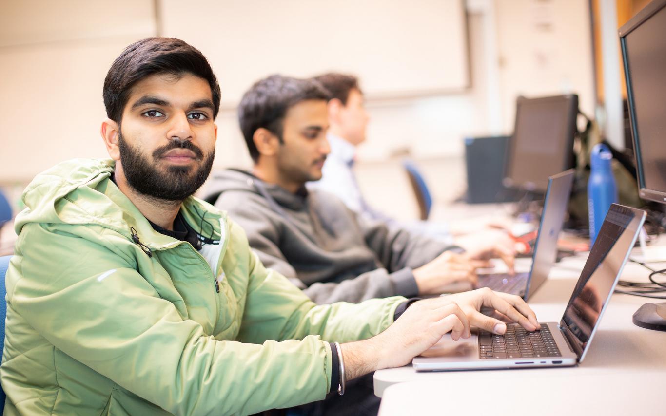 Young man working at a computer